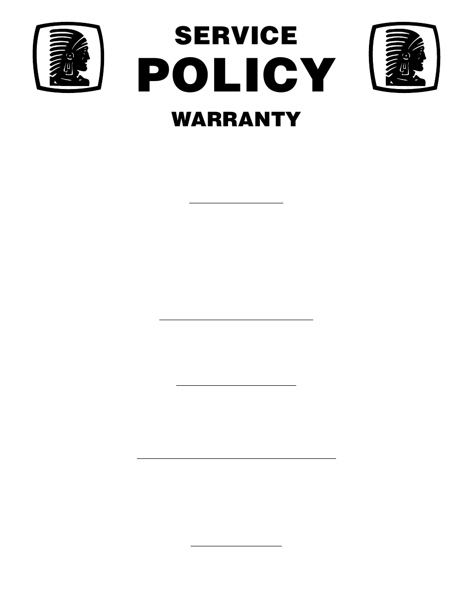 Policy, Service, Warranty | Weed Eater 177019 User Manual | Page 46 / 48