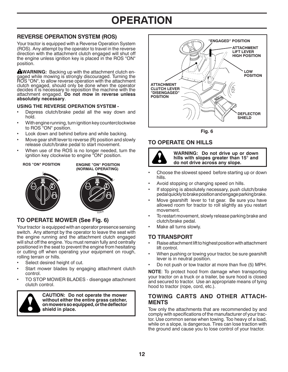 Operation | Weed Eater 435073 User Manual | Page 12 / 30