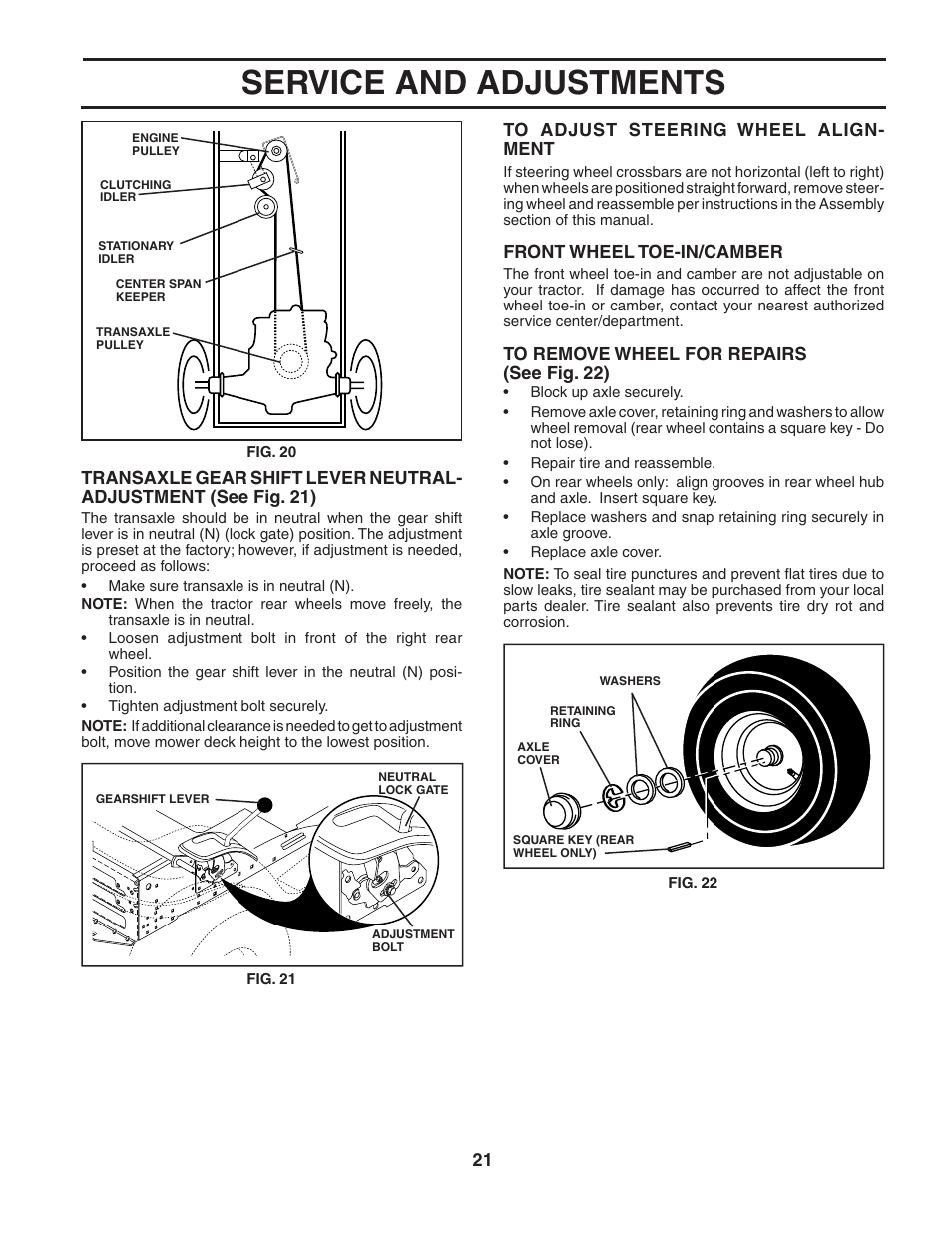 Service and adjustments | Weed Eater 186832 User Manual | Page 21 / 44
