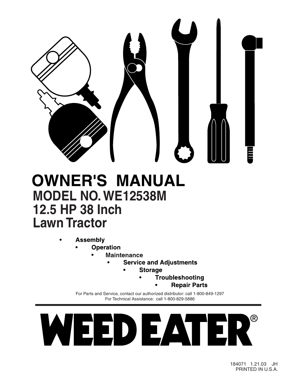 Weed Eater WE12538M User Manual | 48 pages