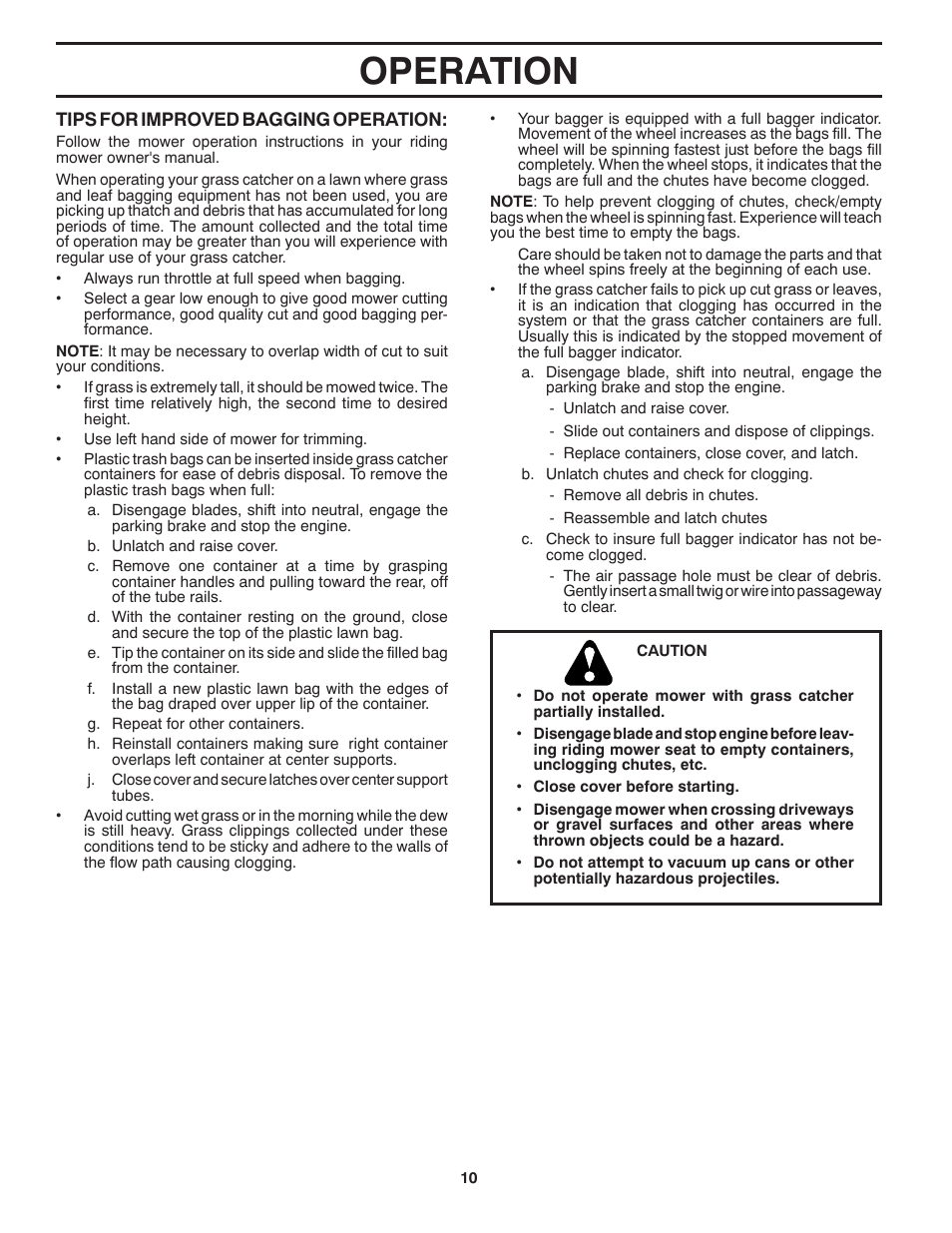 Operation | Weed Eater 532 43 46-60 User Manual | Page 10 / 12