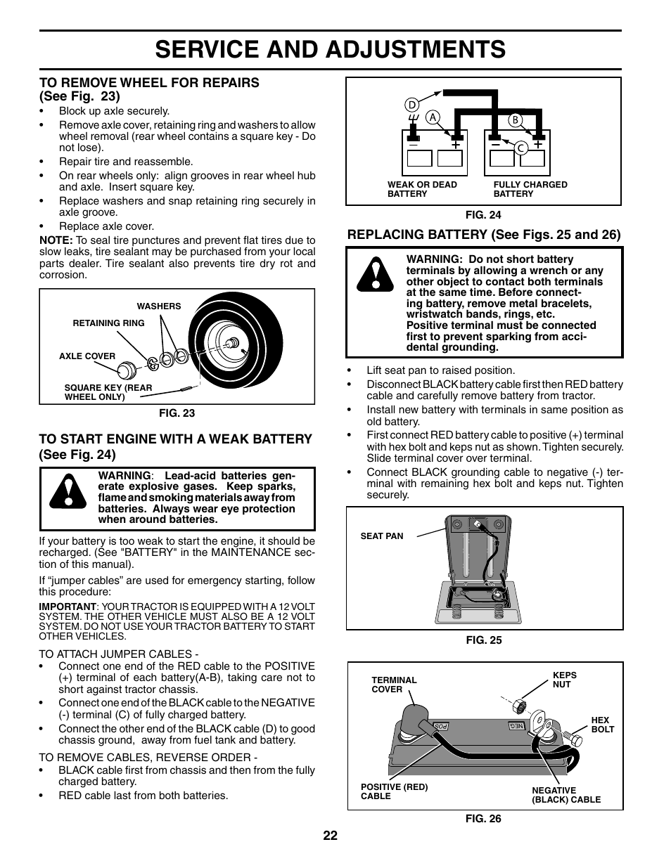 Service and adjustments | Weed Eater 186391 User Manual | Page 22 / 48