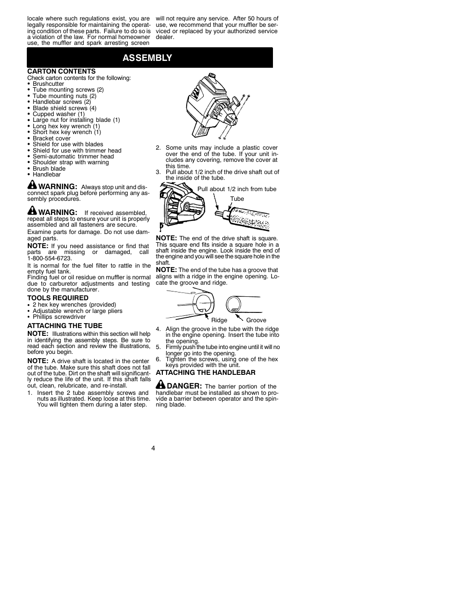 Assembly | Weed Eater 530088132 User Manual | Page 4 / 16