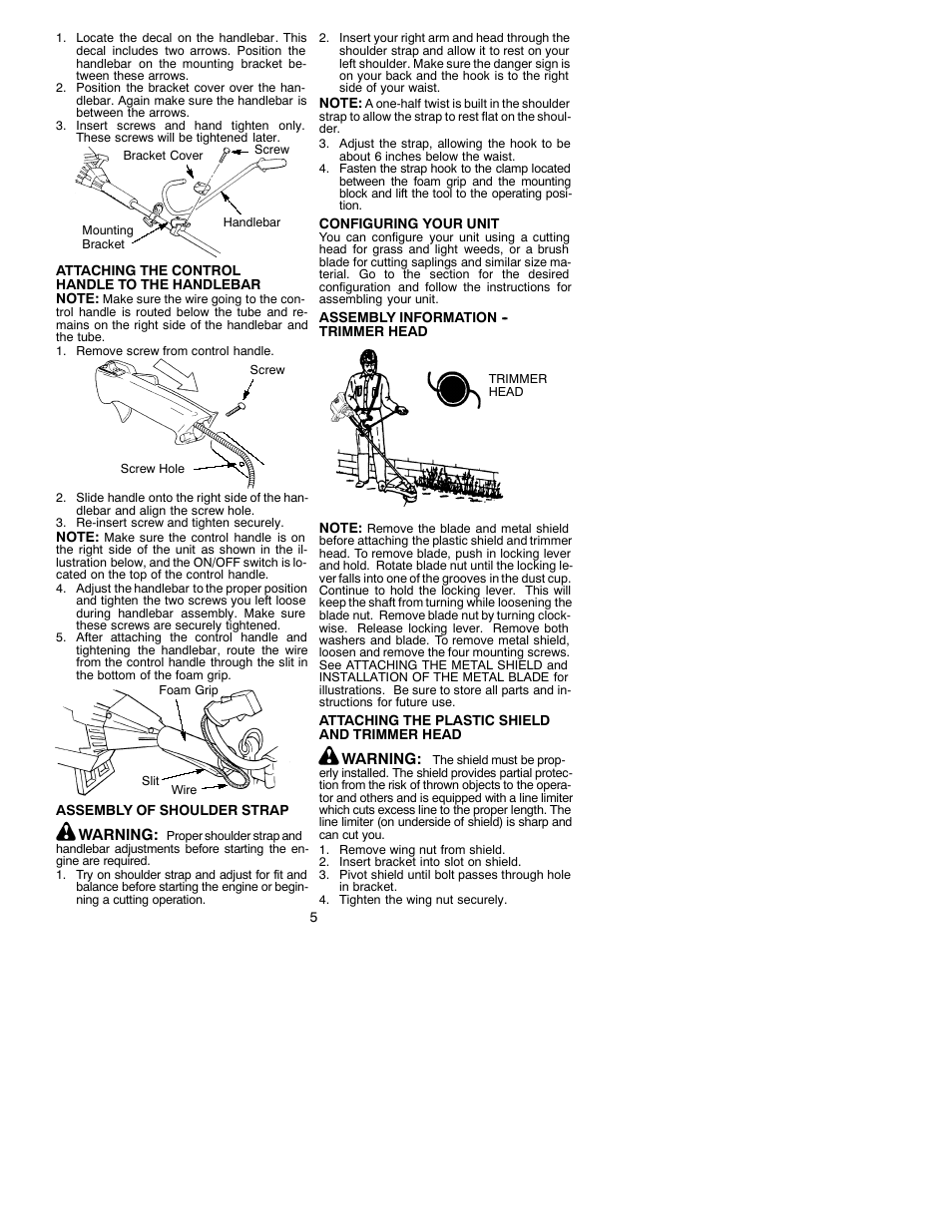 Weed Eater 530088132 User Manual | Page 5 / 16