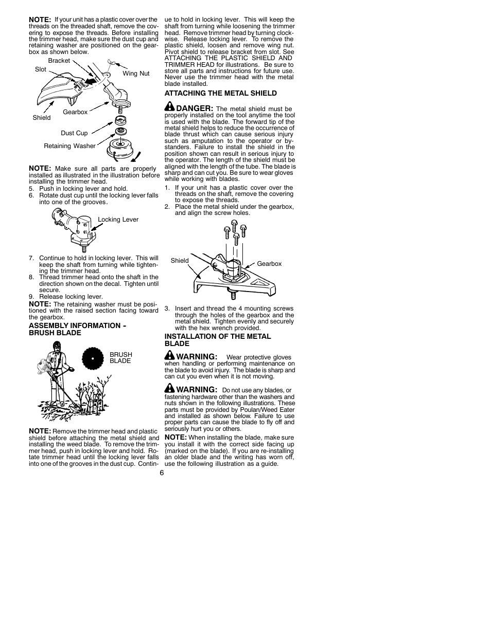 Weed Eater 530088132 User Manual | Page 6 / 16