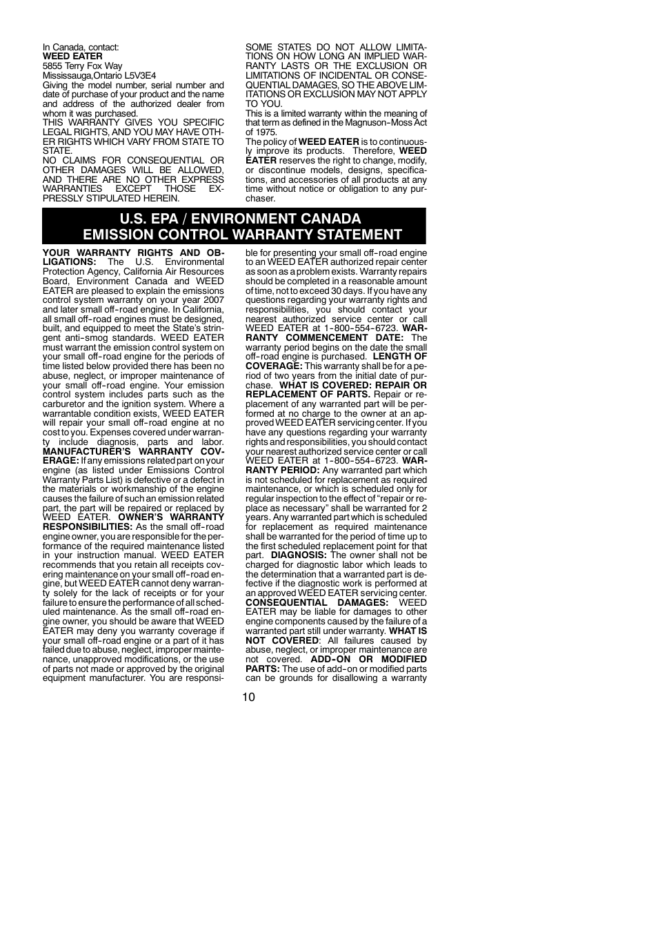 Weed Eater 545186748 User Manual | Page 10 / 11