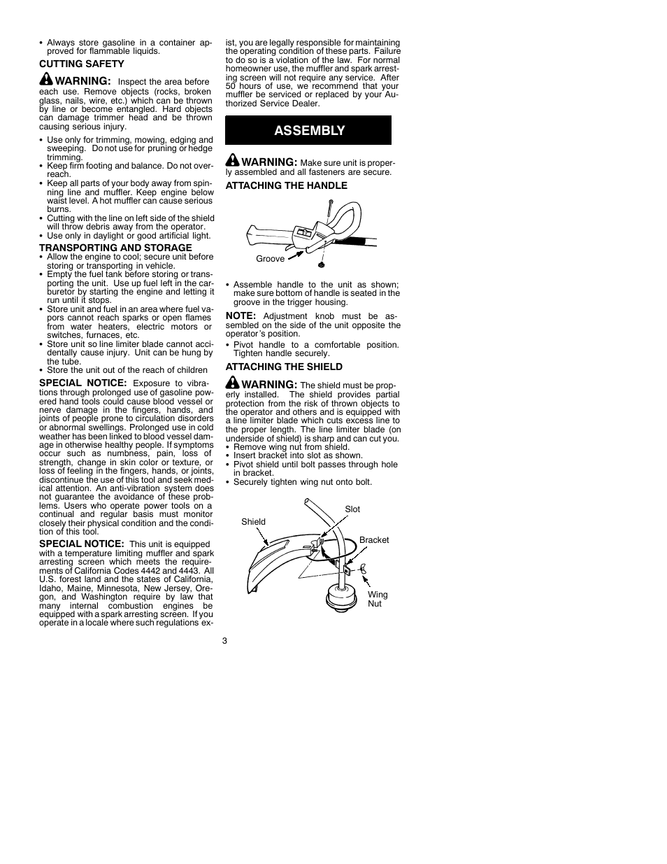 Assembly | Weed Eater TWIST-N-EDGE 530088832 User Manual | Page 3 / 7