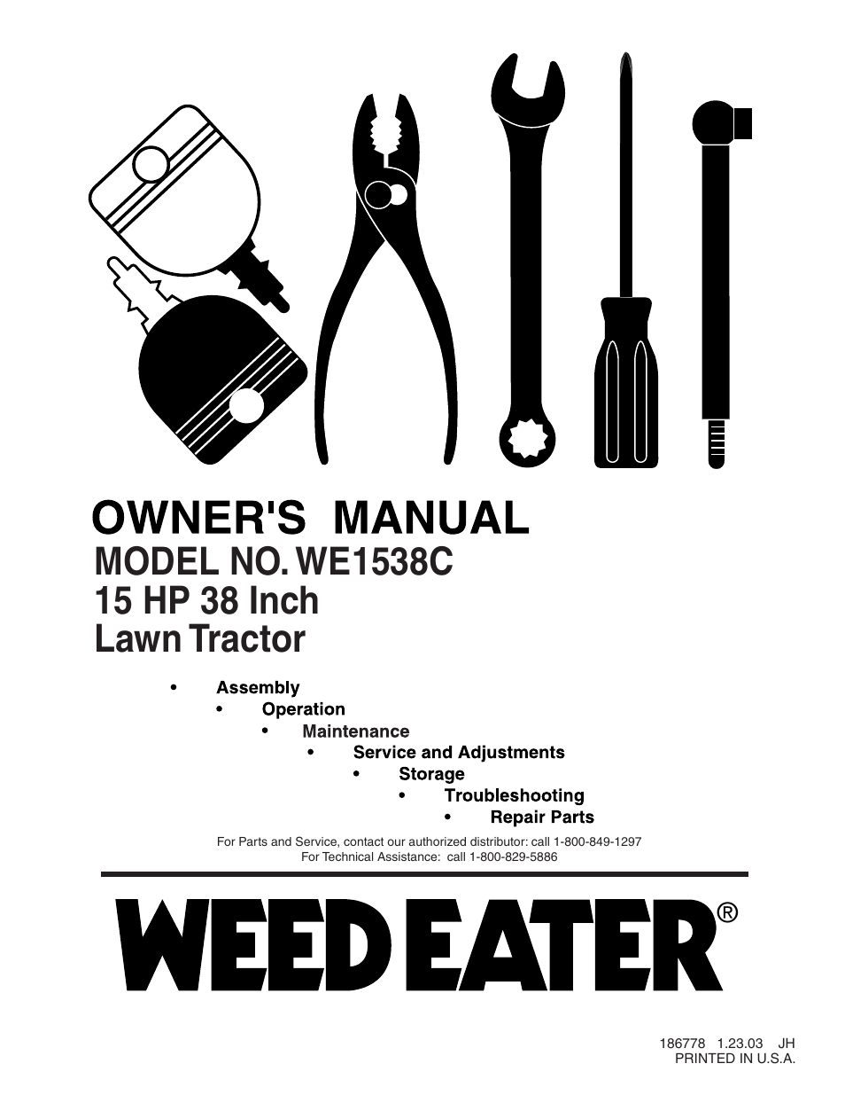 Weed Eater 186778 User Manual | 48 pages