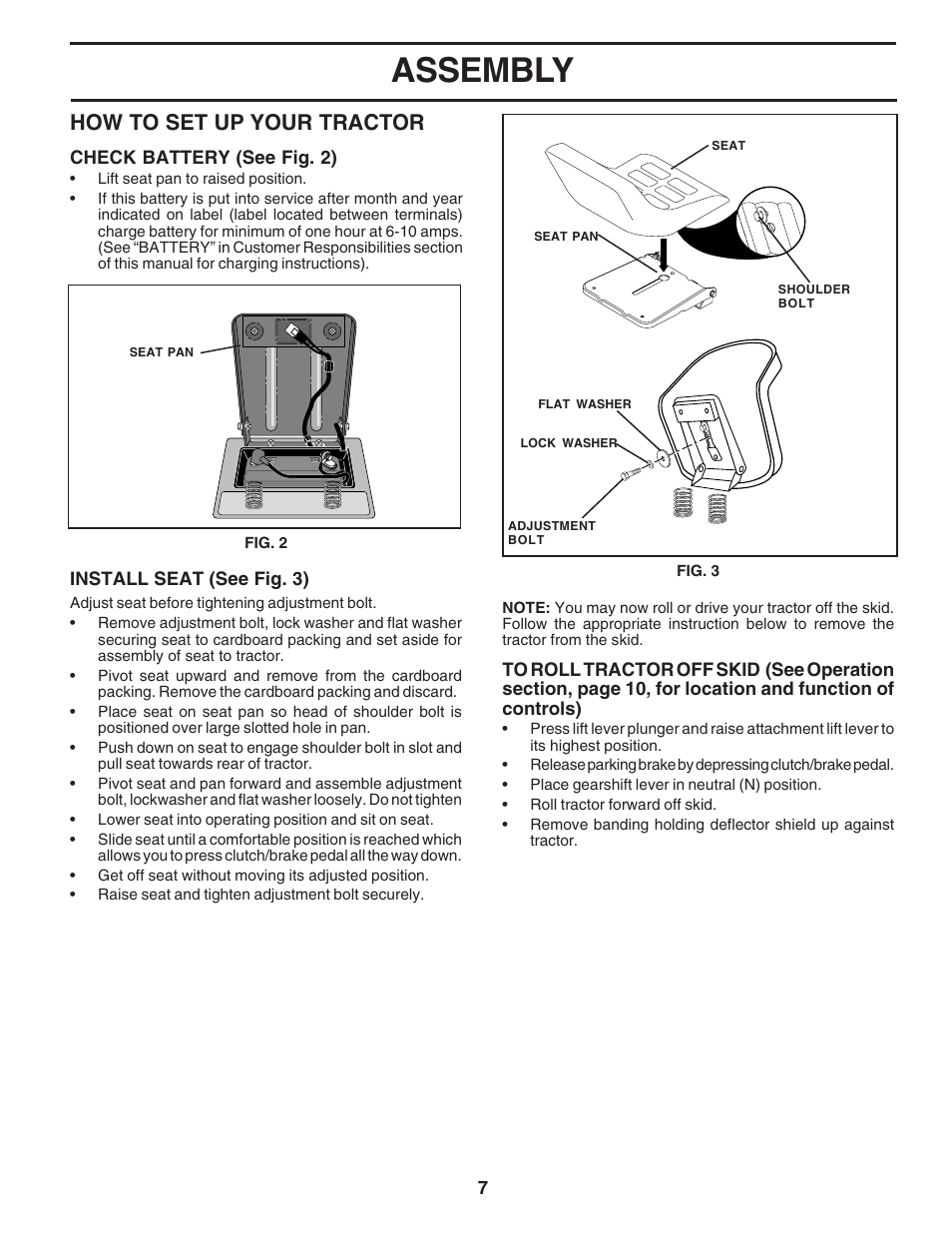 Assembly, How to set up your tractor | Weed Eater WE1538A User Manual | Page 7 / 48