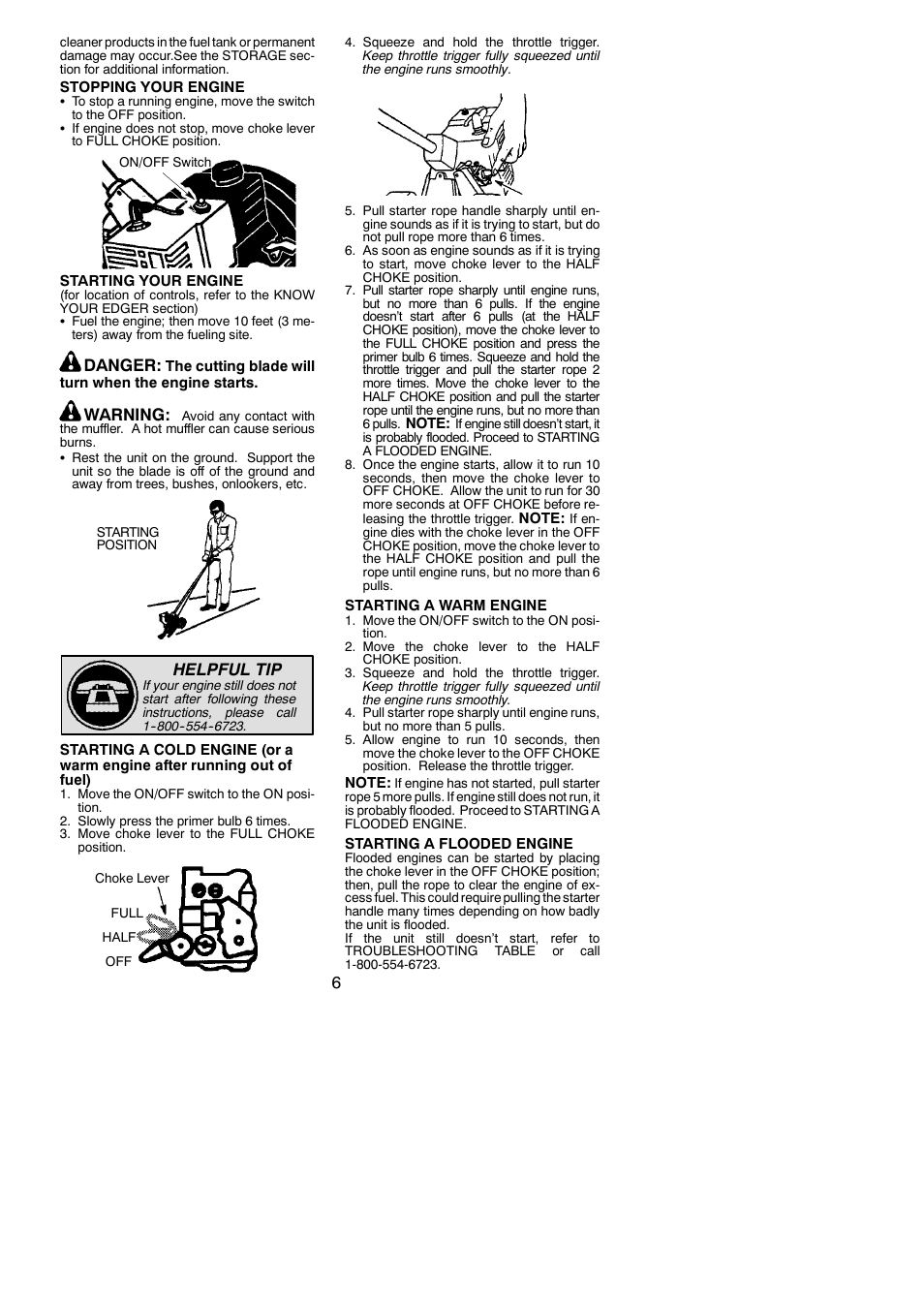 Danger, Warning, Helpful tip | Weed Eater 545117552 User Manual | Page 6 / 13