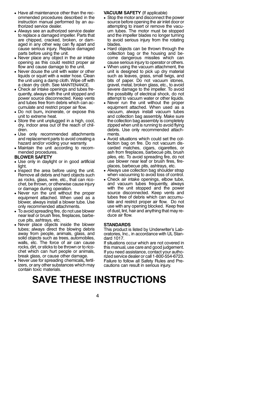 Save these instructions | Weed Eater 2695 User Manual | Page 4 / 9