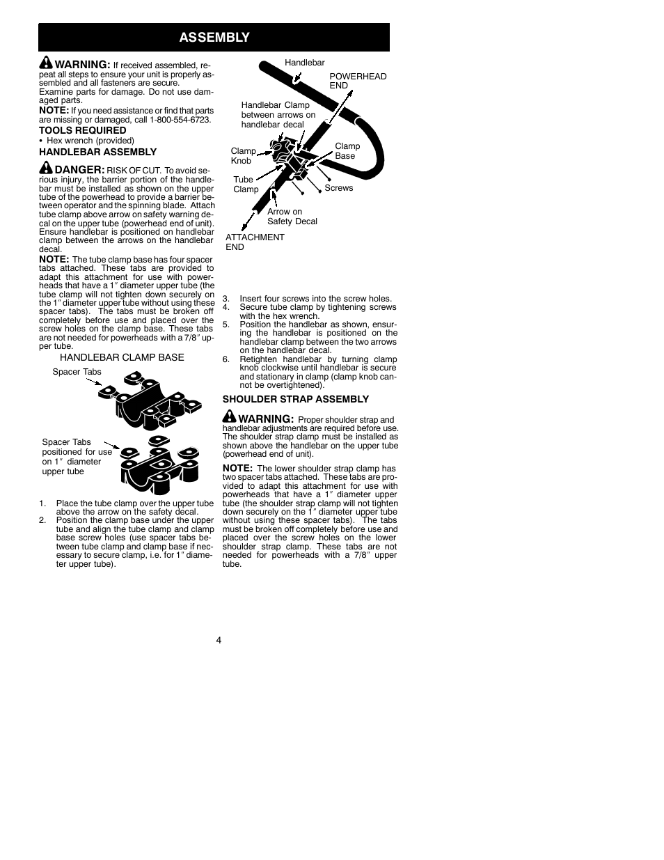 Assembly | Weed Eater 530086792 User Manual | Page 4 / 9