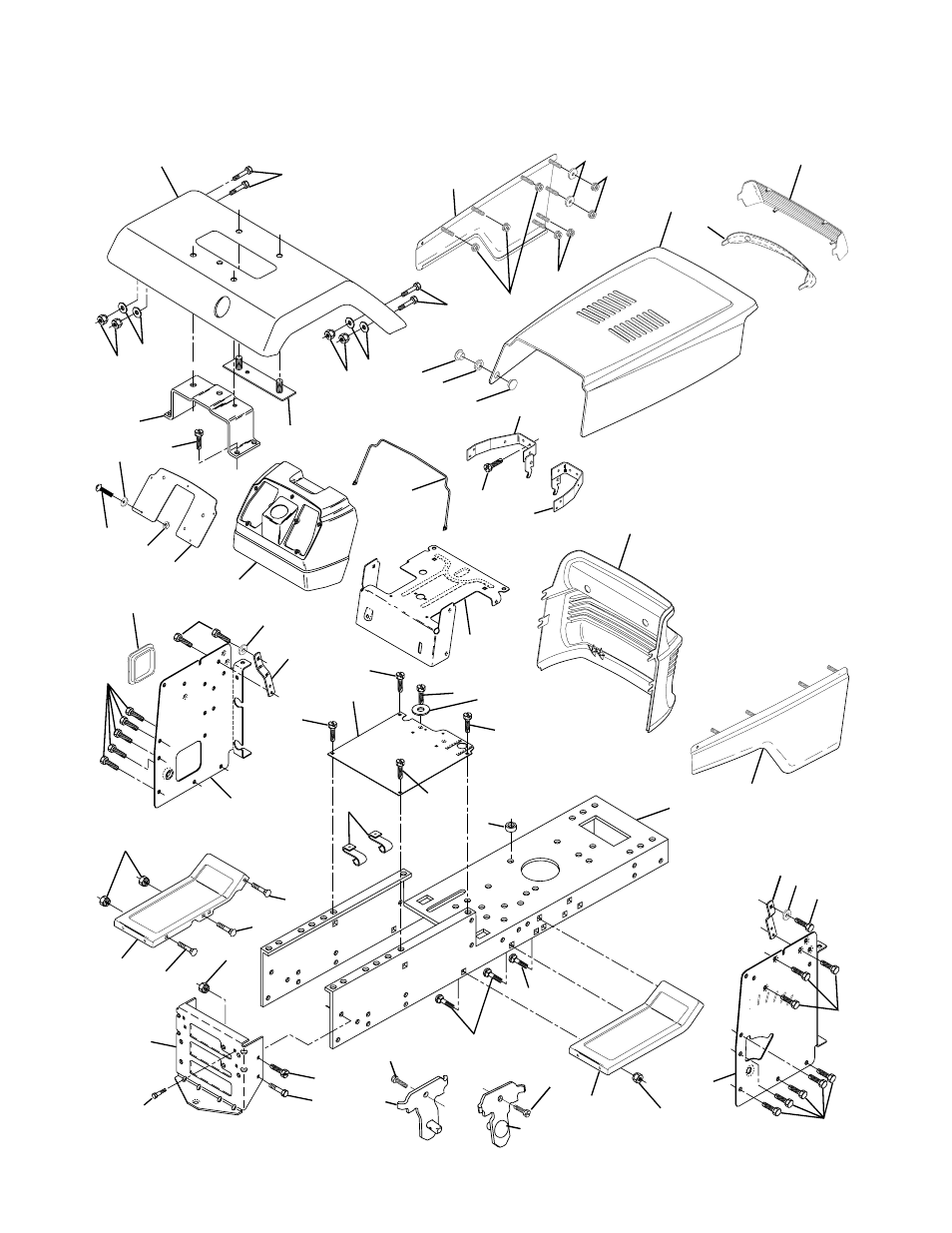 Repair parts, Tractor - - model number sgt18h46b, Chassis | Weed Eater 178277 User Manual | Page 32 / 48