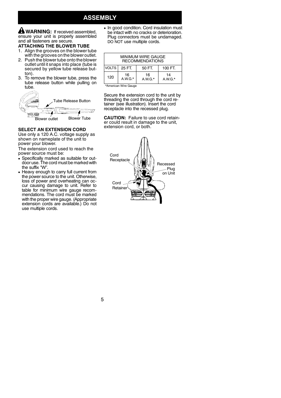 Assembly | Weed Eater WEB160 User Manual | Page 5 / 8