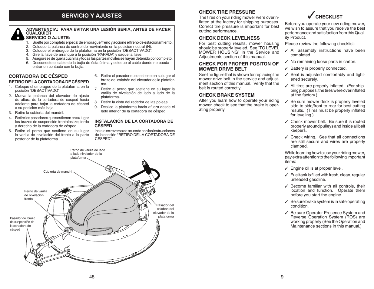 Servicio y ajustes | Weed Eater WELRVBA30 User Manual | Page 9 / 28