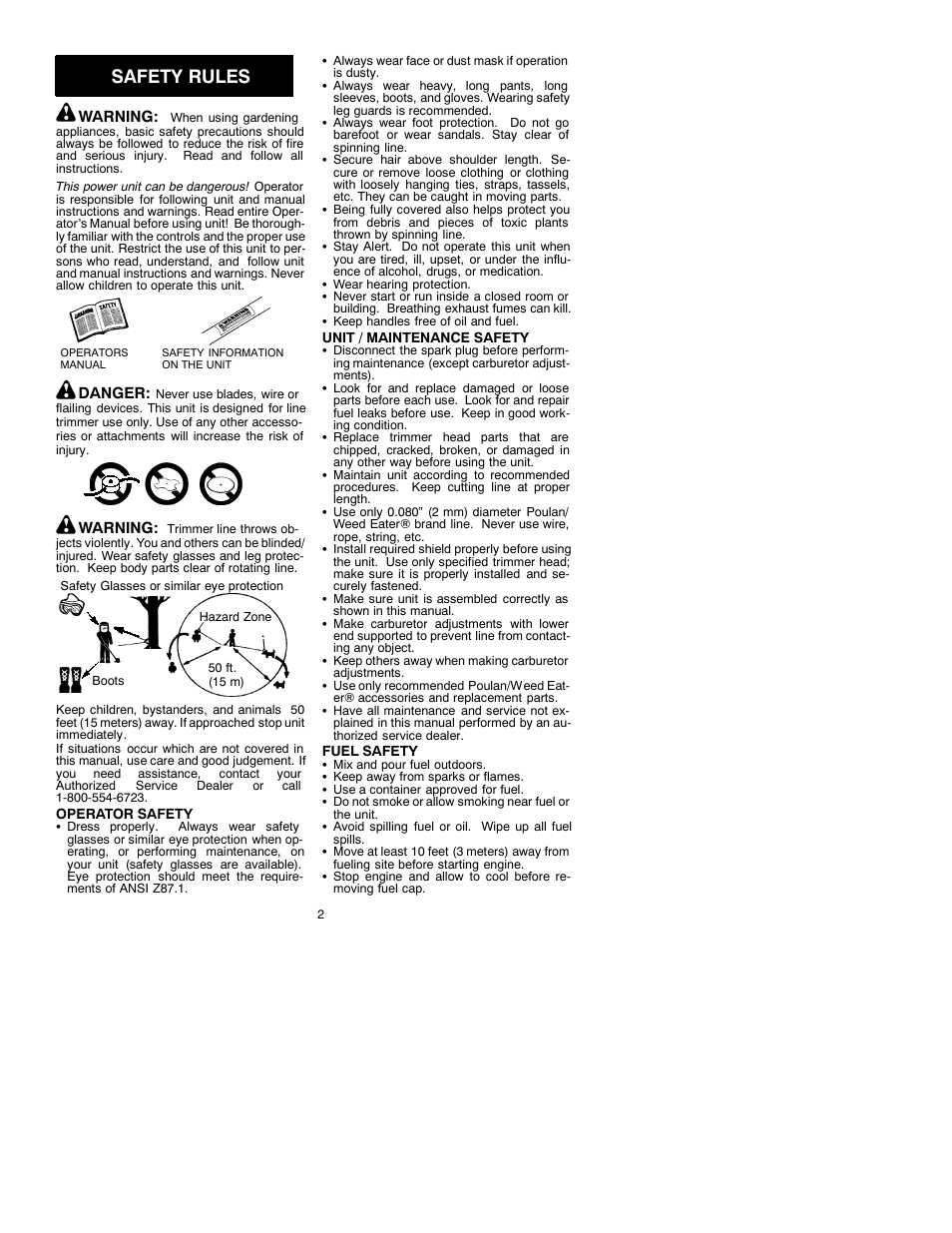 Safety rules | Weed Eater TWIST-N-EDGE 530088895 User Manual | Page 2 / 8