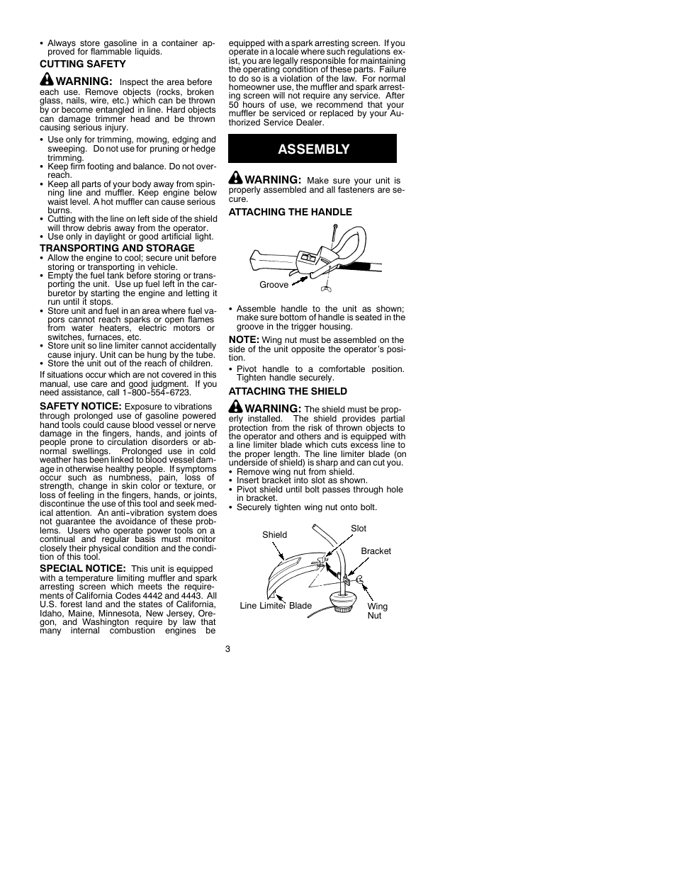 Assembly | Weed Eater TWIST-N-EDGE 530088895 User Manual | Page 3 / 8