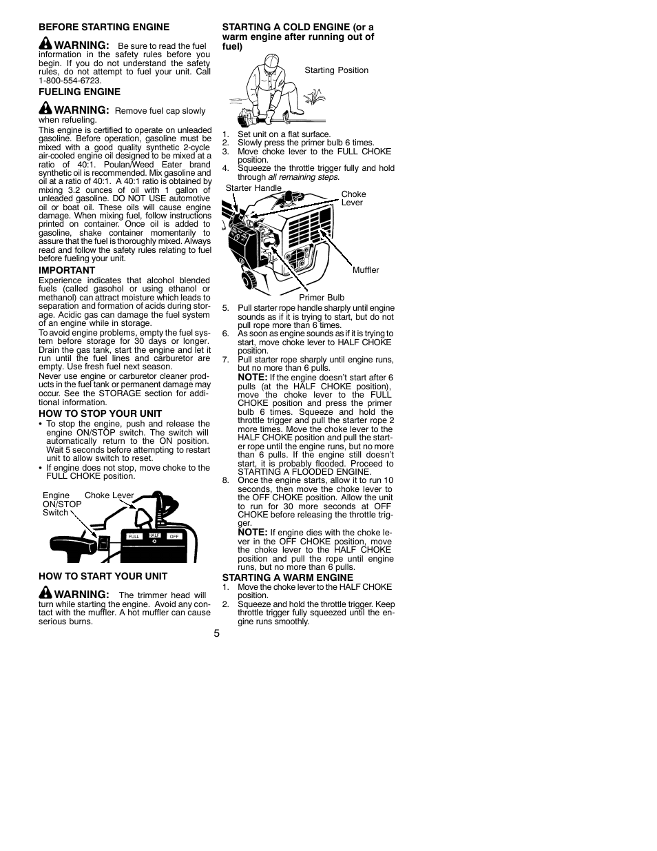 Weed Eater 530088137 User Manual | Page 5 / 11