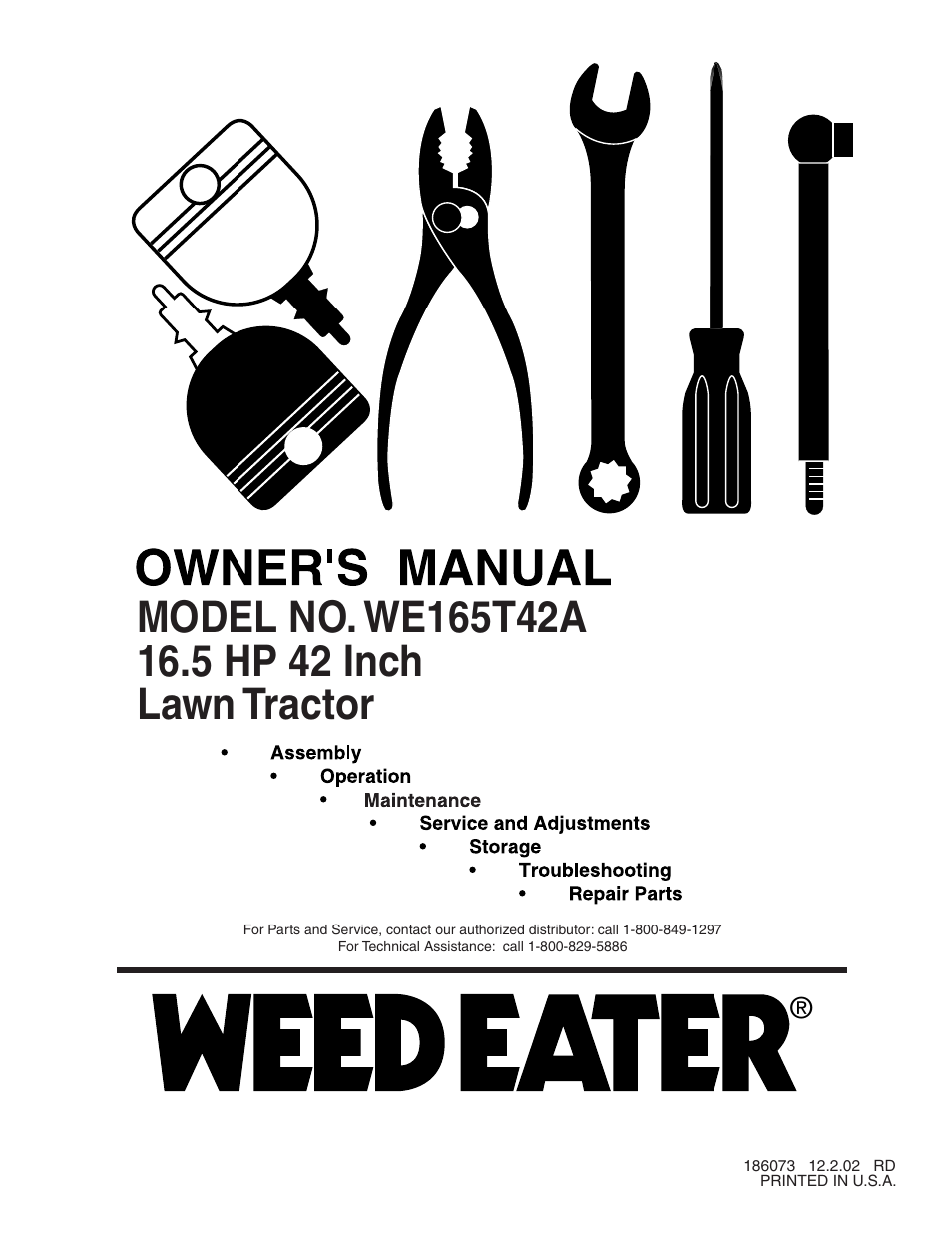 Weed Eater 186073 User Manual | 48 pages