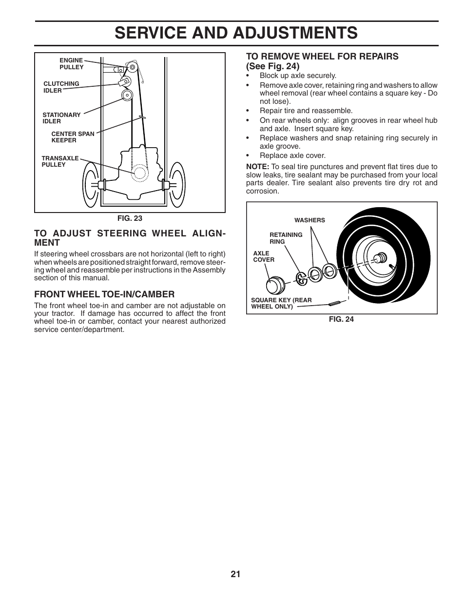 Service and adjustments | Weed Eater 186073 User Manual | Page 21 / 48