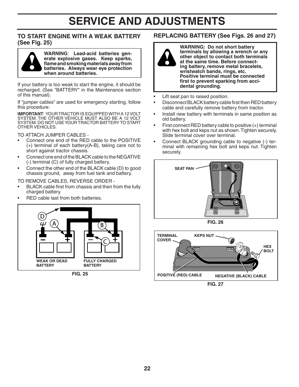 Service and adjustments | Weed Eater 186073 User Manual | Page 22 / 48