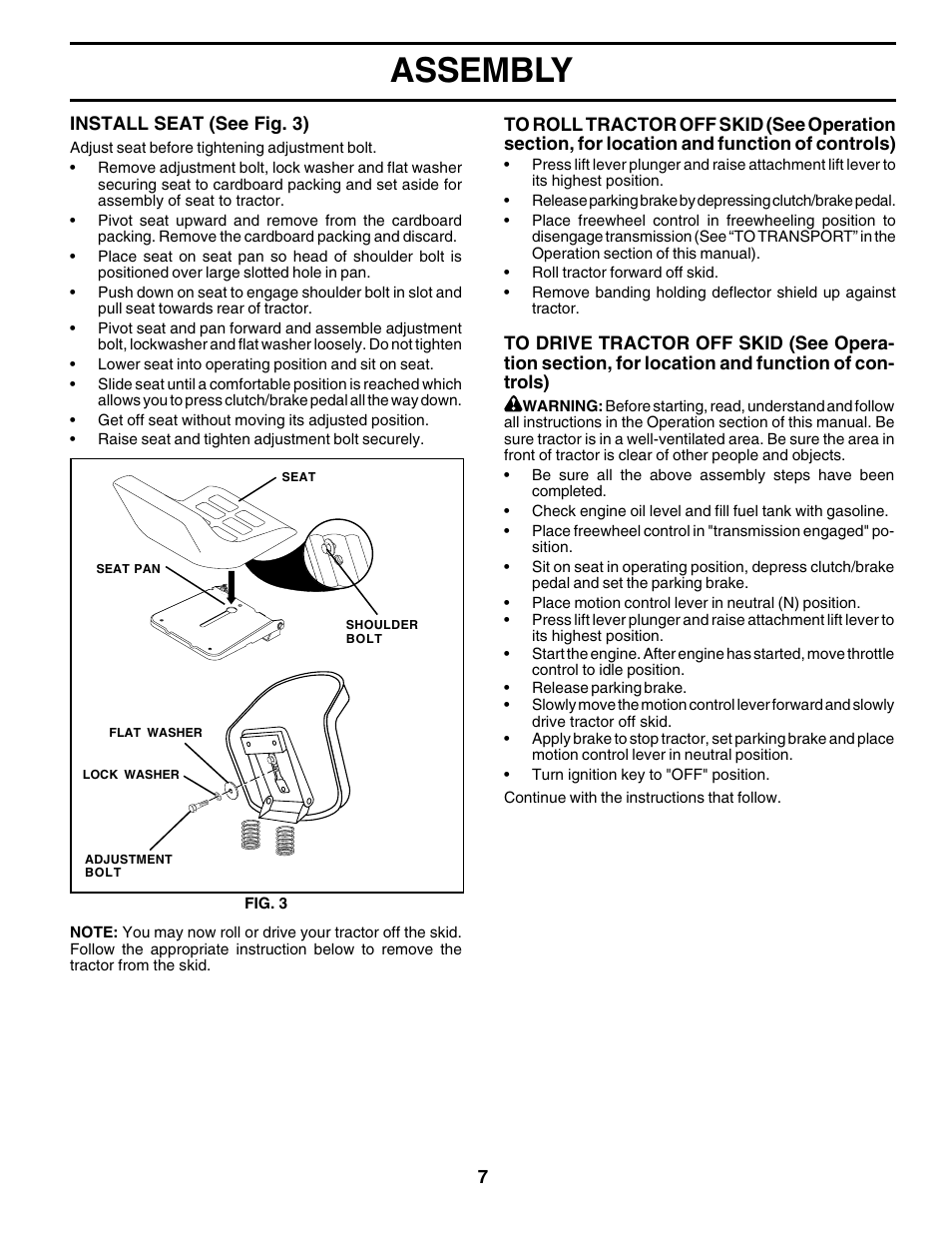 Assembly | Weed Eater 178704 User Manual | Page 7 / 44