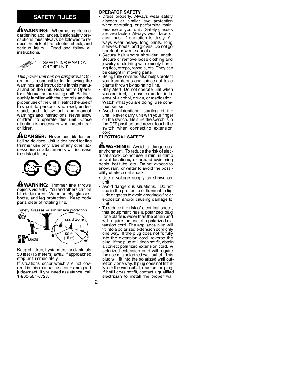 Safety rules | Weed Eater RT10 User Manual | Page 2 / 8