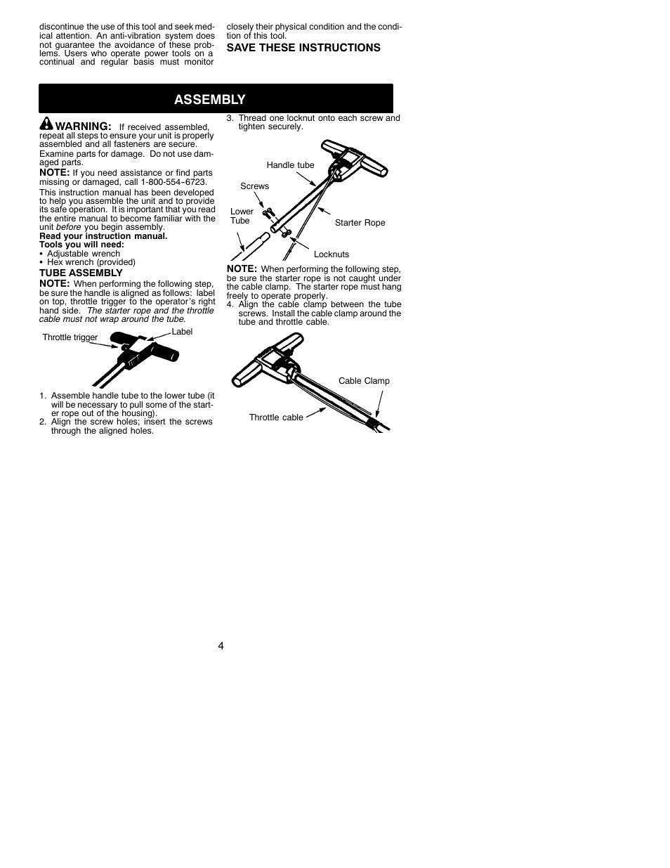 Assembly | Weed Eater 530088134 User Manual | Page 4 / 12