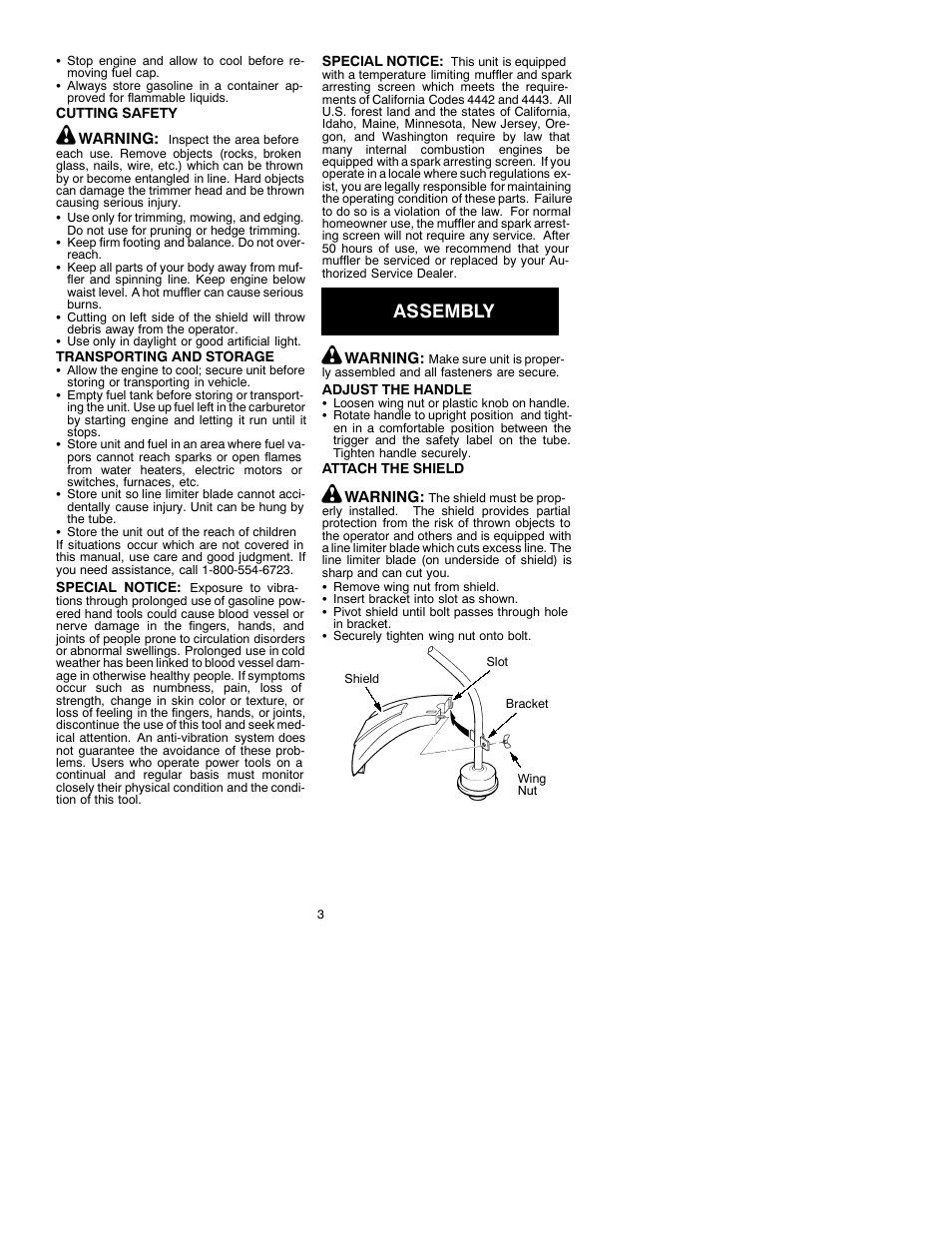 Assembly | Weed Eater 530088830 User Manual | Page 3 / 7