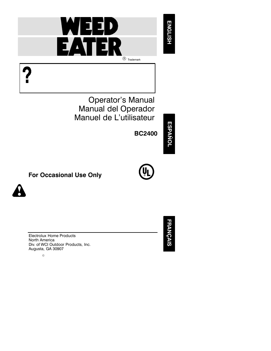 Weed Eater 530088848 User Manual | 11 pages