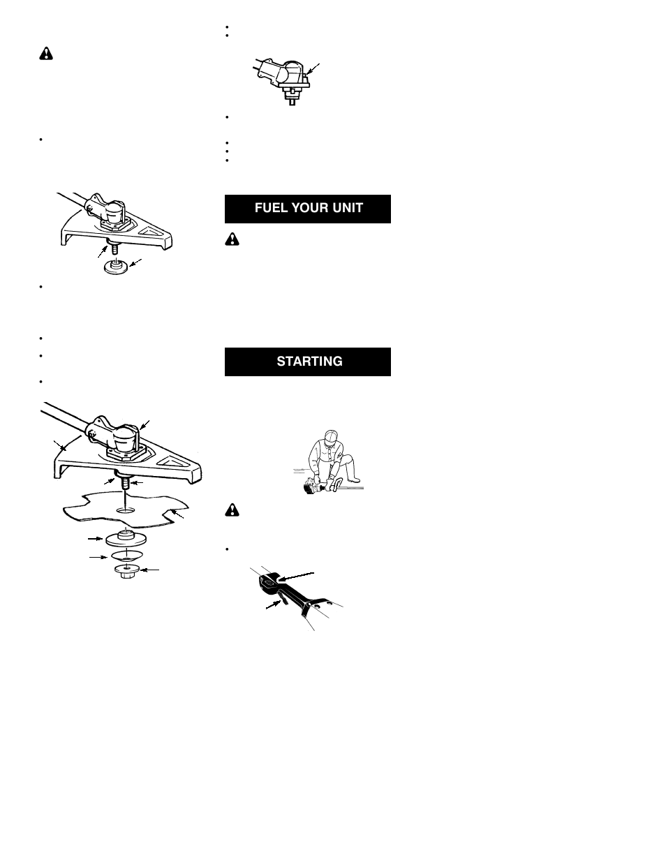 Fuel your unit, Starting | Weed Eater 530088848 User Manual | Page 6 / 11