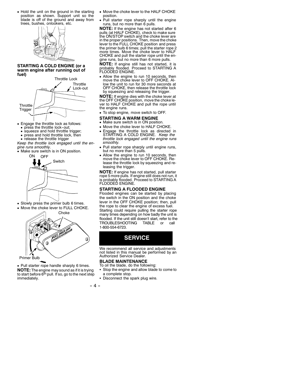 Service | Weed Eater 530087628 User Manual | Page 4 / 7