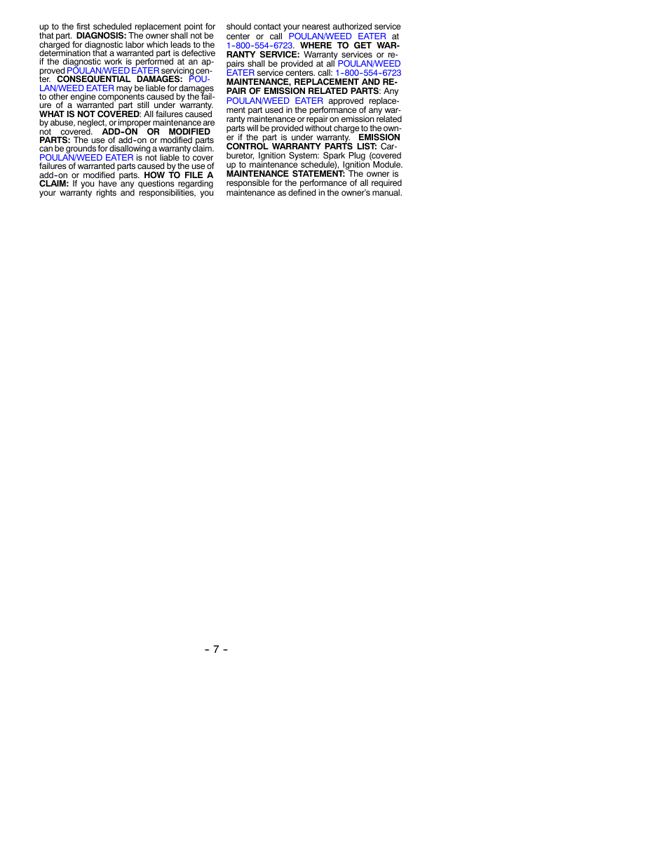 Weed Eater 530087628 User Manual | Page 7 / 7