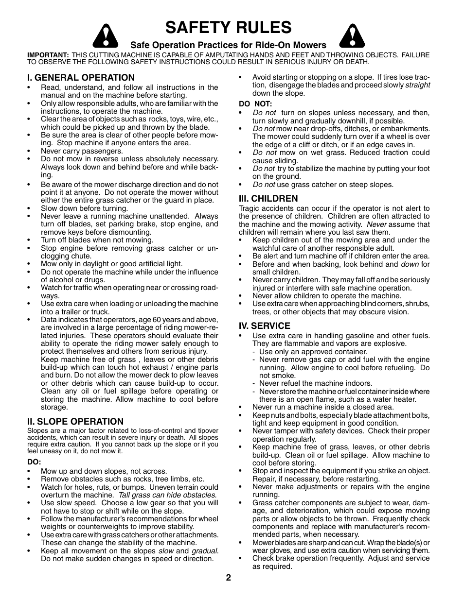 Safety rules | Weed Eater WET1338B User Manual | Page 2 / 48