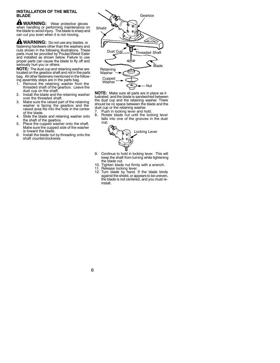 Weed Eater 530086828 User Manual | Page 6 / 15