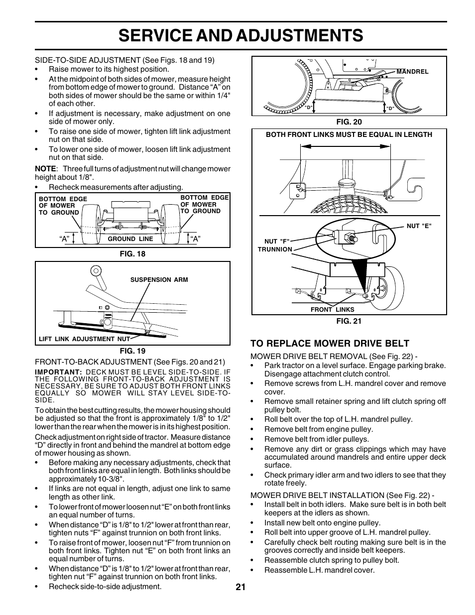 Service and adjustments | Weed Eater SGT18H46A User Manual | Page 21 / 48