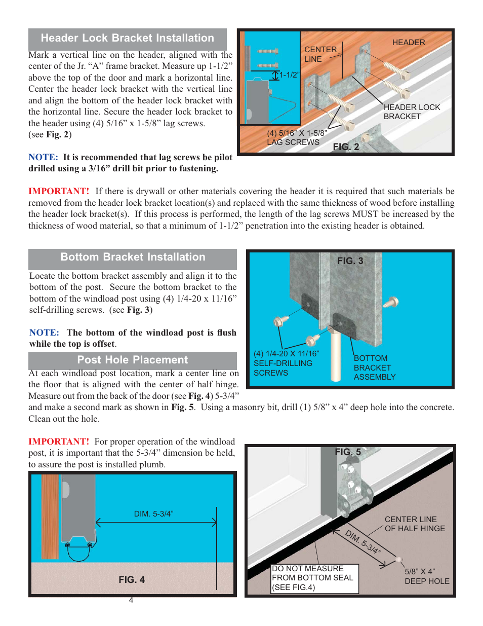 Bottom bracket installation | Wayne-Dalton WAYNEMARK 8100 User Manual | Page 4 / 8