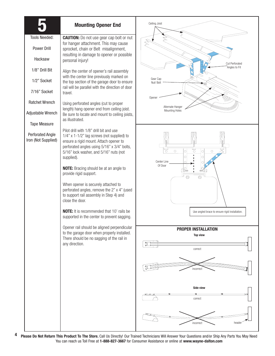 Mounting opener end | Wayne-Dalton PRODRIVE 3222C-Z User Manual | Page 10 / 48