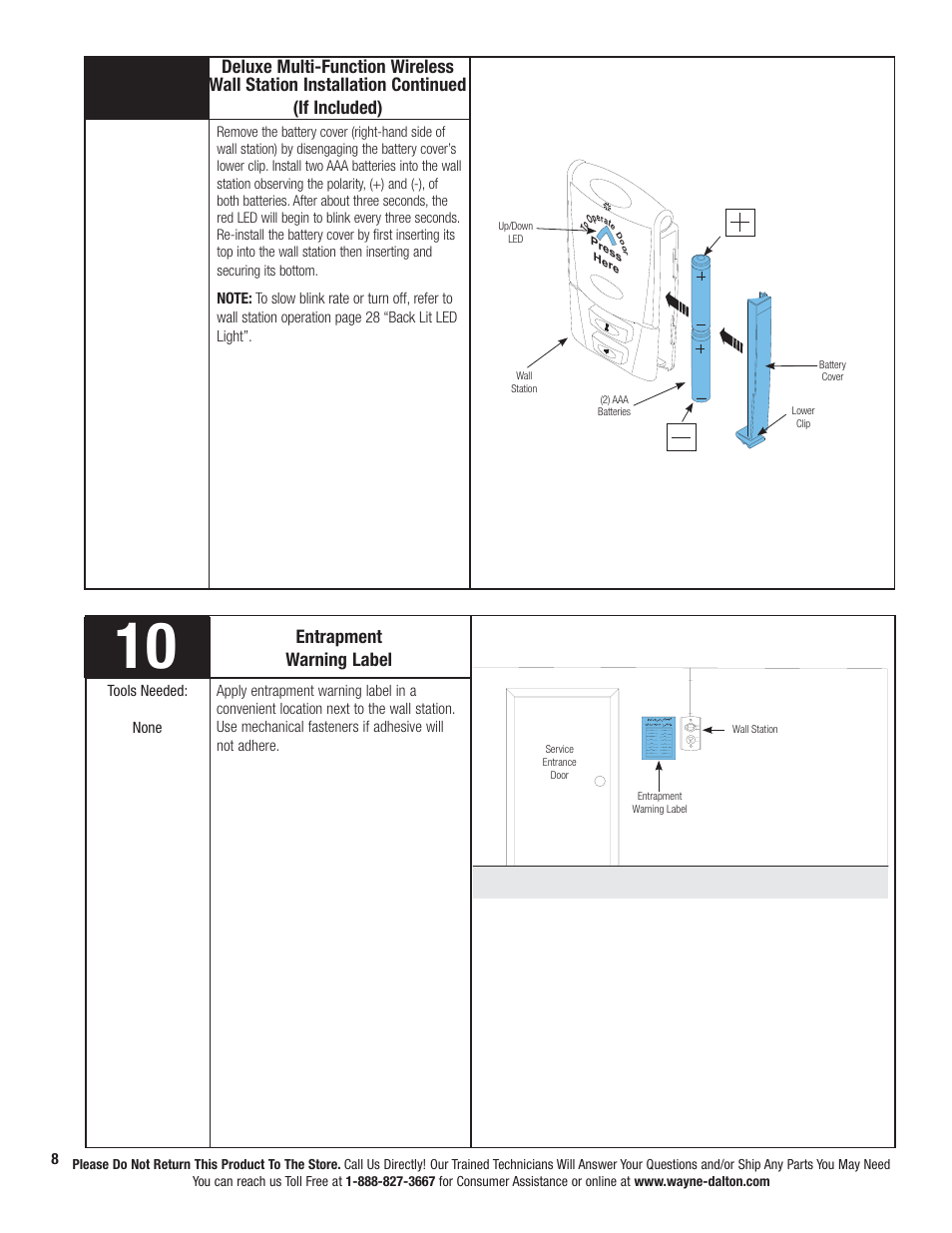 Entrapment warning label | Wayne-Dalton PRODRIVE 3222C-Z User Manual | Page 14 / 48