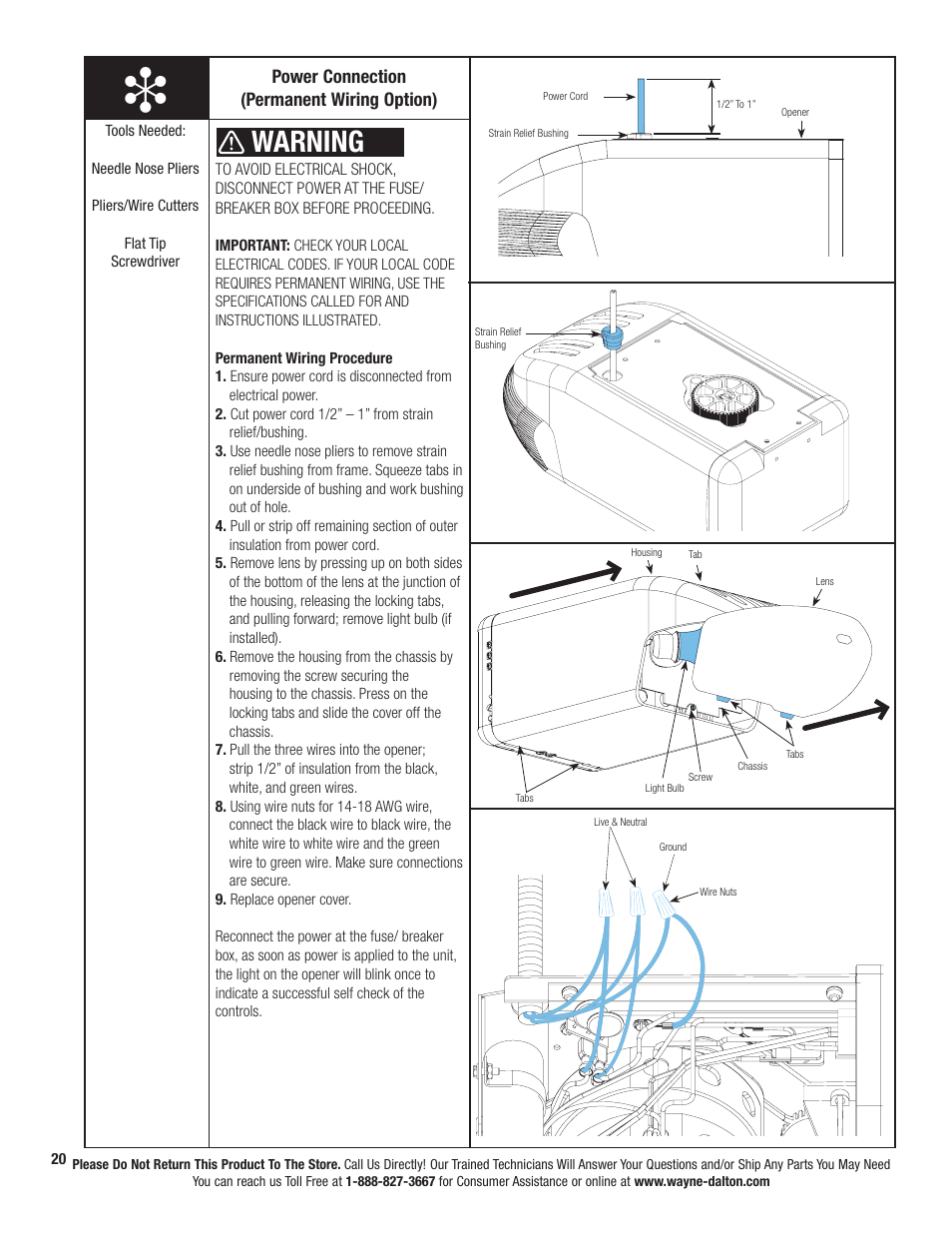 Warning | Wayne-Dalton PRODRIVE 3222C-Z User Manual | Page 26 / 48