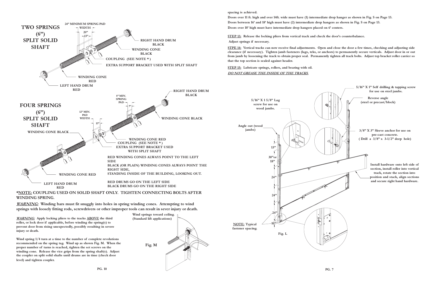 Two springs (6) split solid shaft, Four springs (6) split solid shaft | Wayne-Dalton THERMOMARK 5150 User Manual | Page 7 / 8