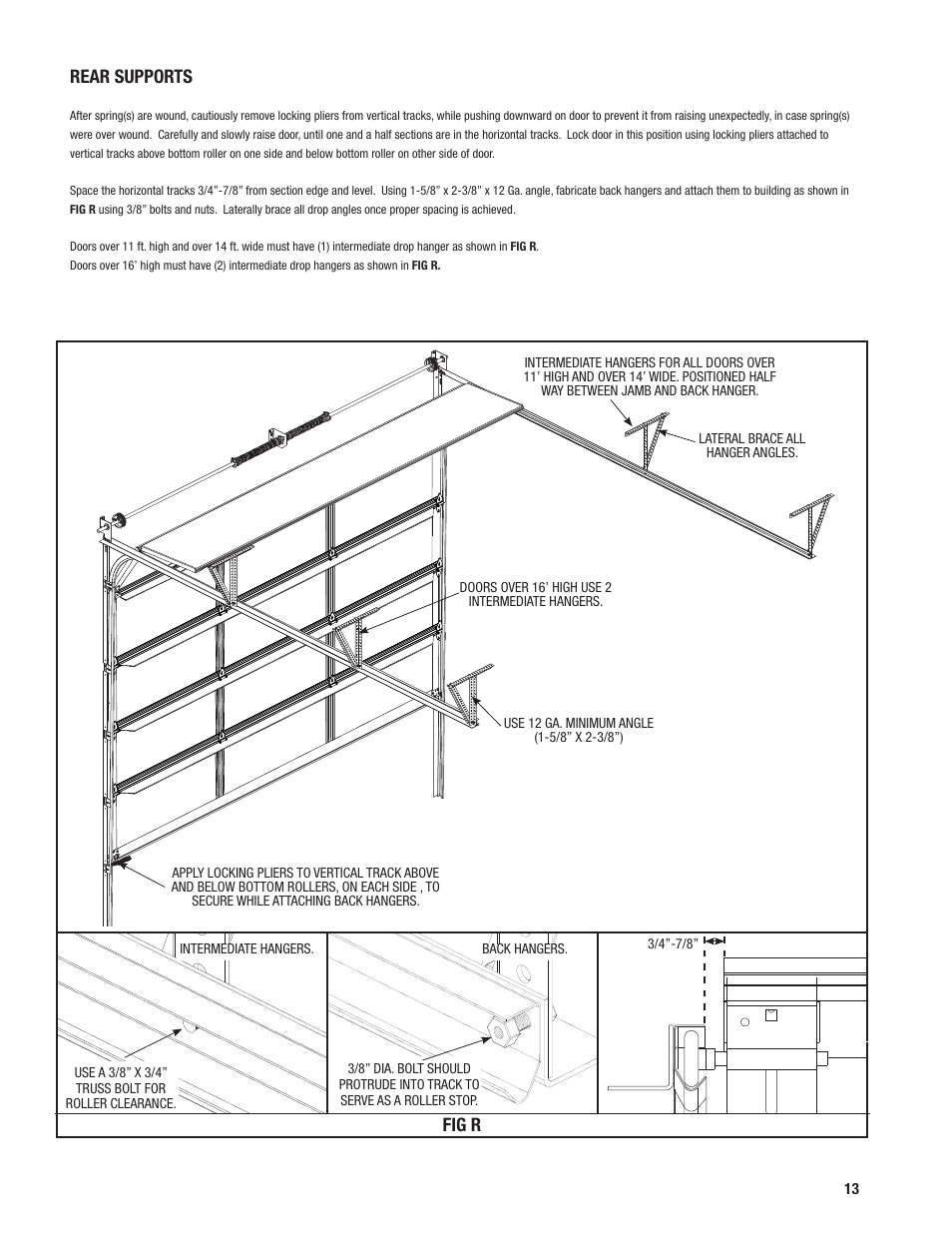 Fig r rear supports | Wayne-Dalton 451 User Manual | Page 13 / 20