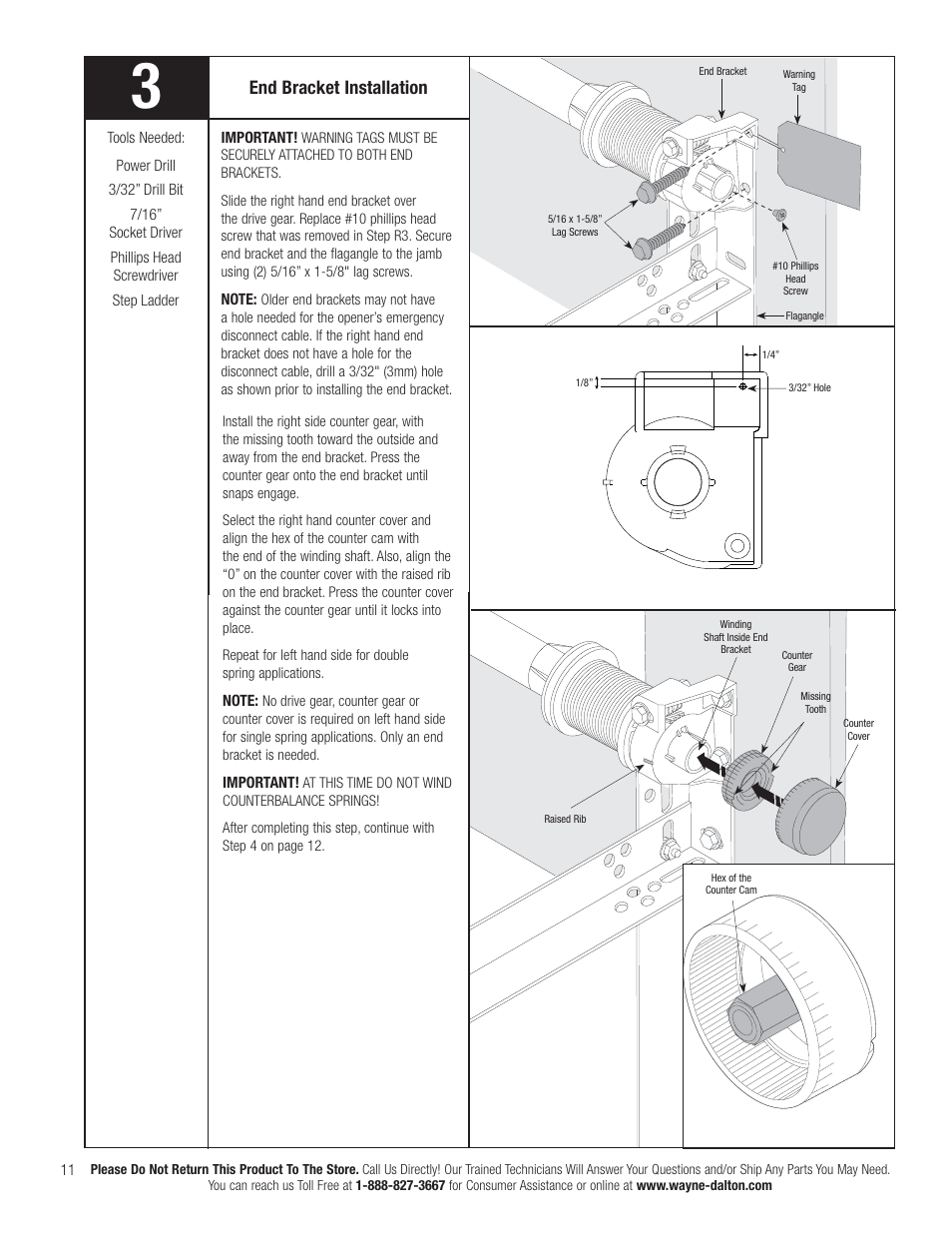 End bracket installation | Wayne-Dalton TORQUEMASTER 3663-372 User Manual | Page 18 / 52