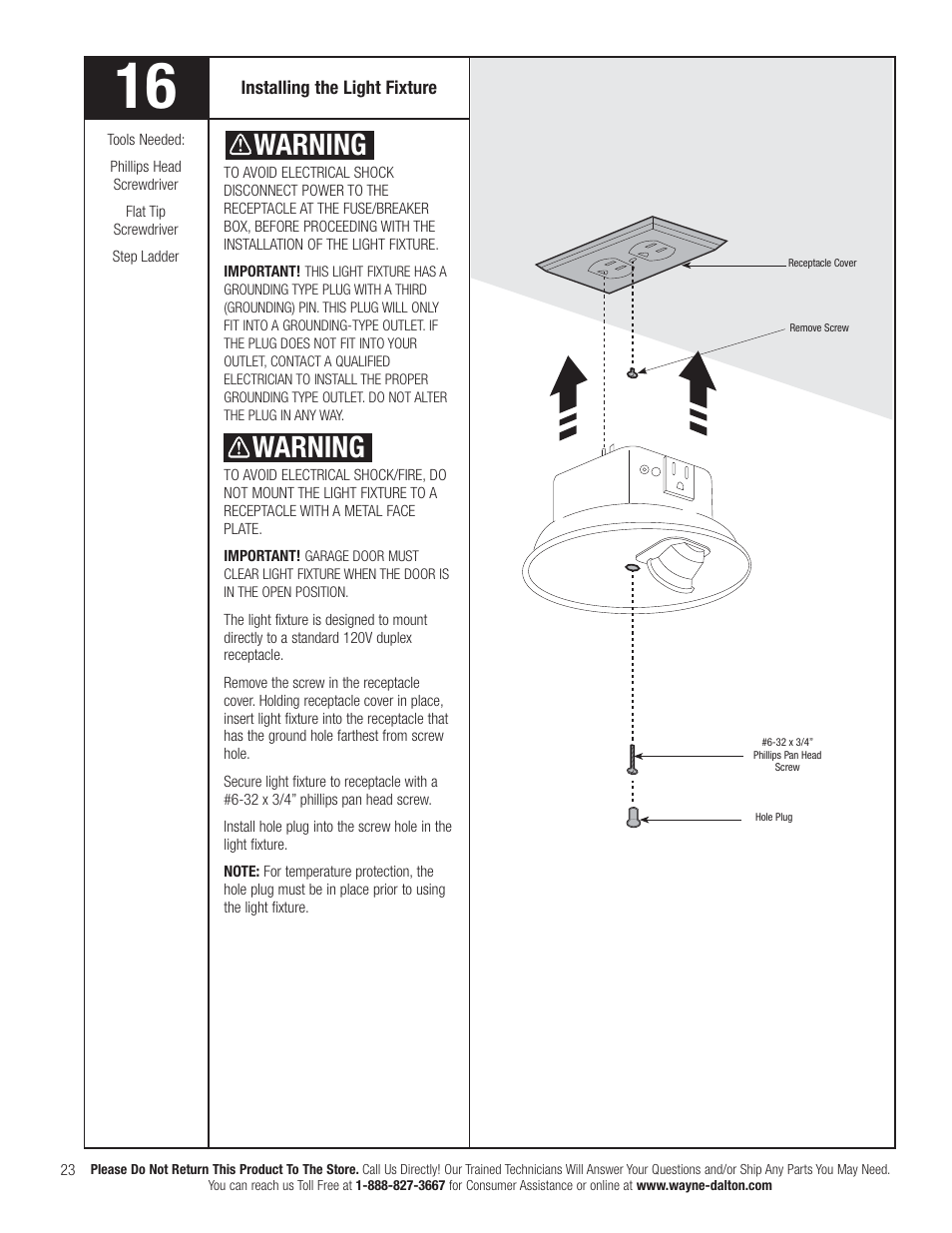 Warning | Wayne-Dalton TORQUEMASTER 3663-372 User Manual | Page 30 / 52