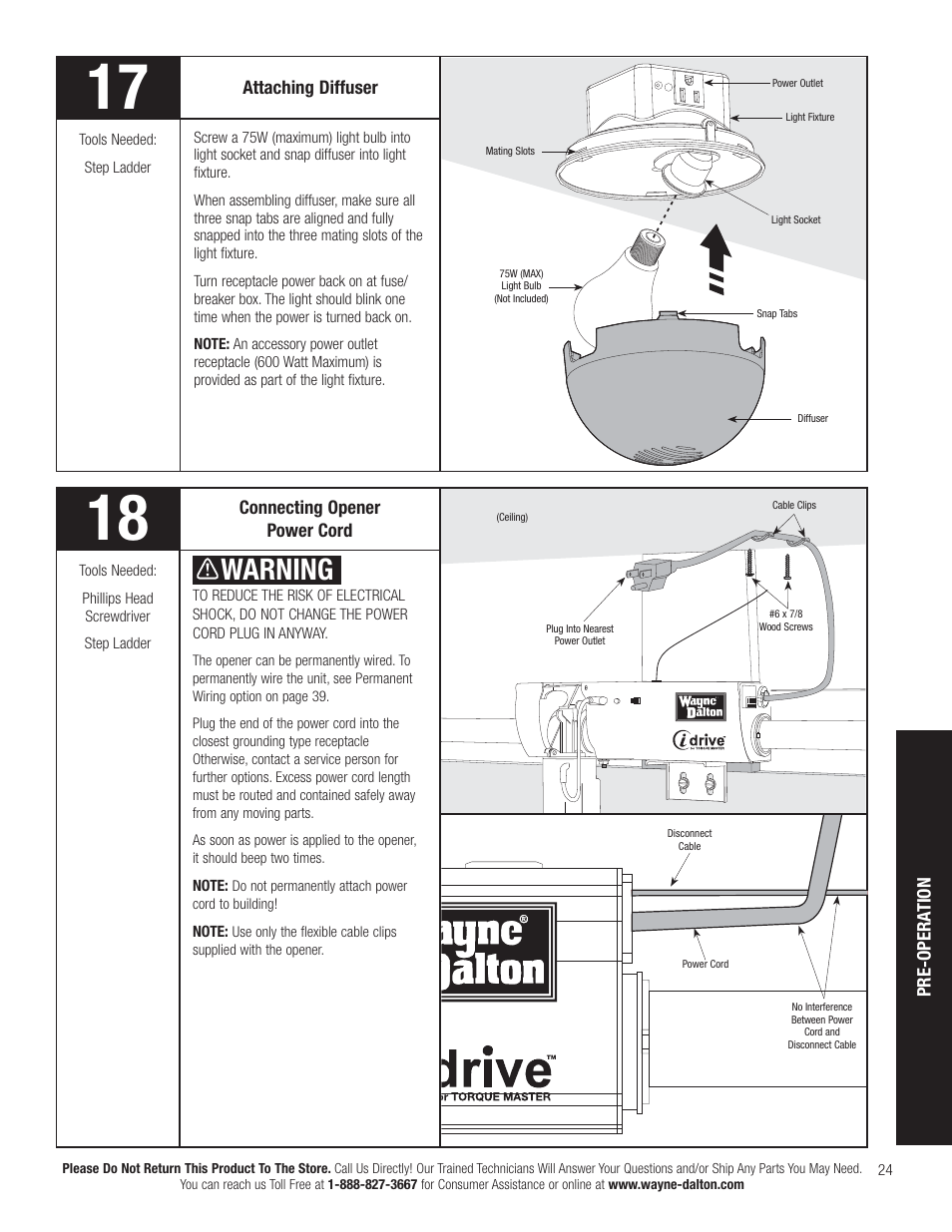 Warning | Wayne-Dalton TORQUEMASTER 3663-372 User Manual | Page 31 / 52