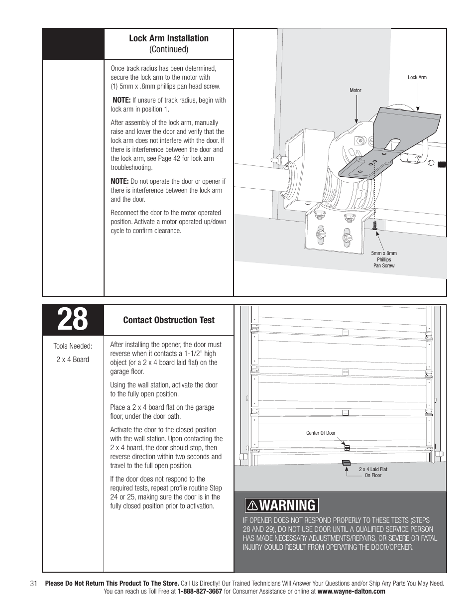 Warning | Wayne-Dalton TORQUEMASTER 3663-372 User Manual | Page 38 / 52