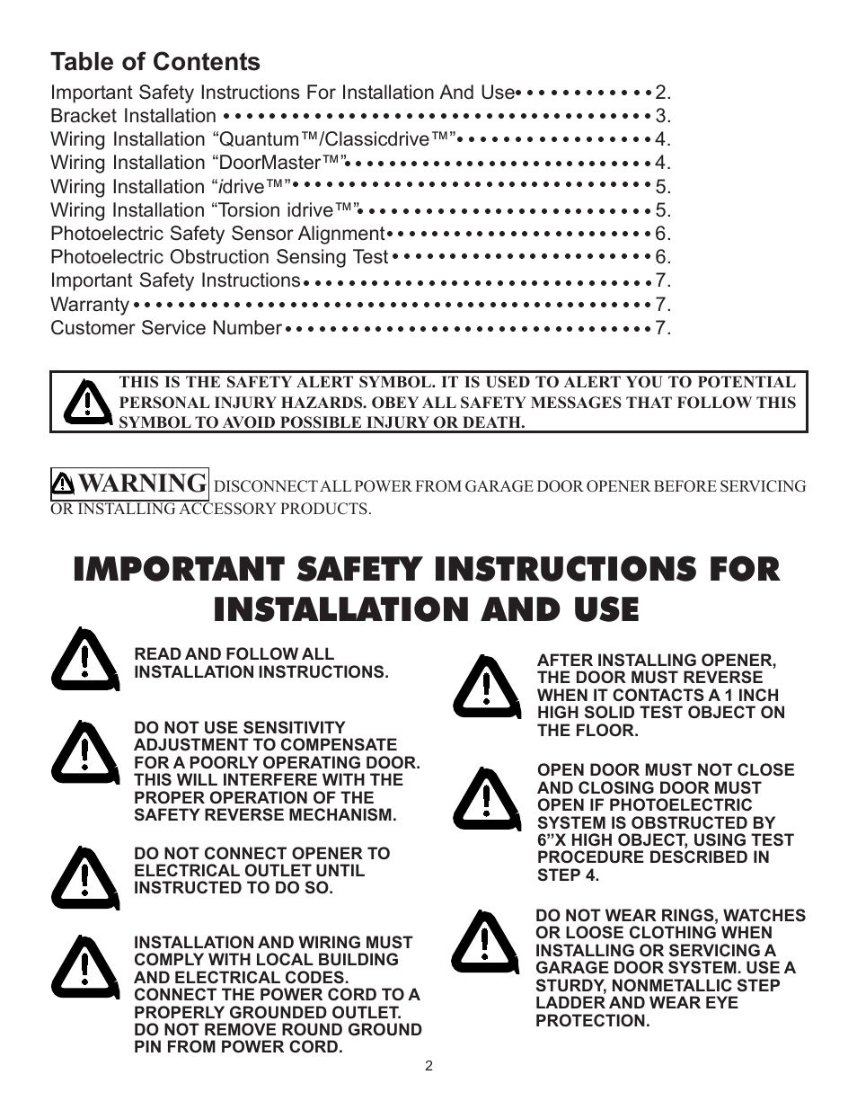 Wayne-Dalton 3014 User Manual | Page 2 / 7