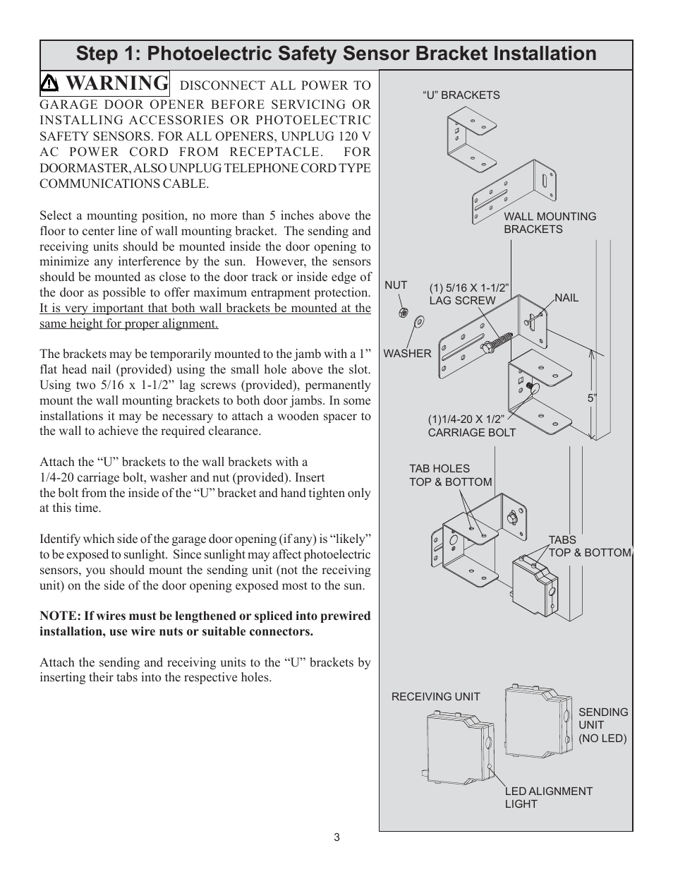 Warning | Wayne-Dalton 3014 User Manual | Page 3 / 7
