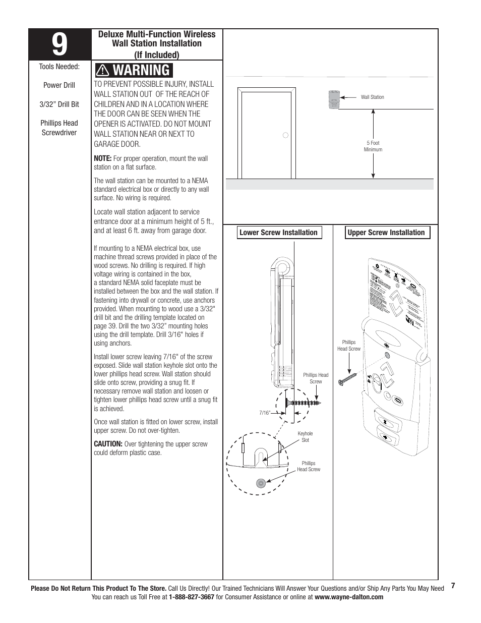 Warning | Wayne-Dalton PRODRIVE 3221C-Z User Manual | Page 13 / 96