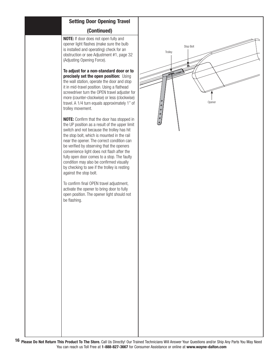 Setting door opening travel (continued) | Wayne-Dalton PRODRIVE 3221C-Z User Manual | Page 22 / 96